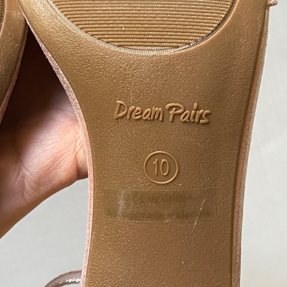 Dream Pairs Pink Metallic High Heels Sandals Chunky Block Heels Women's Size 10 - Picture 9 of 9